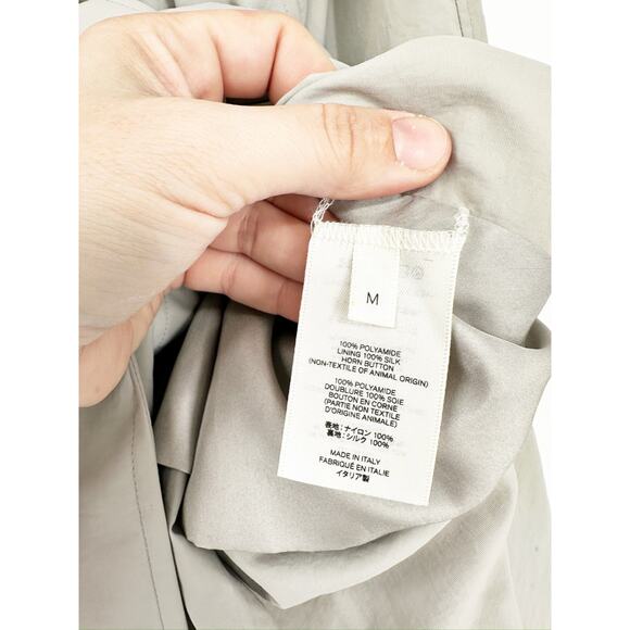 The Row Agathan Technical Nylon Gray Double Breasted Oversized Trench Coat Sz M - Picture 7 of 8